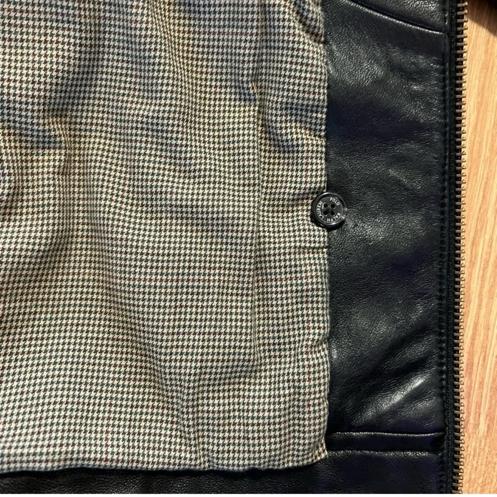 Polo Ralph Lauren Vintage Black Lambskin Leather Jacket Butter Soft Men's Size L - Picture 10 of 16